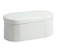 HOMCOM Puff Almacenaje Plegable Terciopelo 72 L 76x38x35 cm Crema