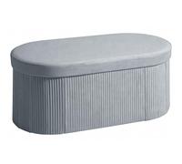 HOMCOM Puff Almacenaje Plegable Terciopelo 72 L 76x38x35 cm Gris Oscuro