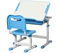 HomCom Pupitre infantil con silla – para niños +6 años – altura ajustable 66x47x77