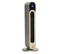 HOMCOM Radiador Eléctrico Bajo Consumo 2000 W PTC 20-25 m² Plata | Calefactor Eléctrico de Torre, Mando a Distancia, Pantalla LED, Temporizador de 12H, Termostato, 3 Modos, Oscilación