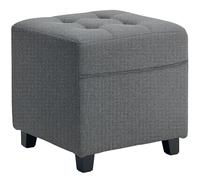 HOMCOM Reposapiés de Salón con Bolsillo Lateral y Marco de Madera Gris