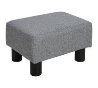 HOMCOM Reposapiés de Salón Taburete Bajo con Asiento Acolchado Rectangular para Sala de Estar Dormitorio 40x30x24 cm Gris
