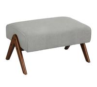 Homcom reposapiés de salón taburete bajo tapizado en pana otomana rectangular con asiento acolchado y patas de madera para sala de estar dormitorio gris claro