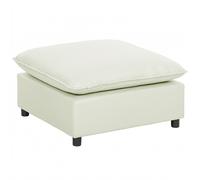 HOMCOM Reposapiés otomano de tela moderno con patas de plástico para salón y dormitorio, 75 cm, crema
