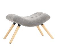 HOMCOM Reposapiés Otomano para Sala de Estar, Puf de Tela, Taburete para Sofá con Portavasos, Asiento Acolchado para Sala de Estar