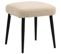 HOMCOM Reposapiés para sala de estar, taburete otomano, asiento tapizado en tela de lana rizada, con patas de acero, puf para sala de estar, para