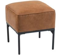 HOMCOM Reposapiés Salón, Taburete Bajo Tapizado en PU con Patas de Acero, Acolchado Grueso, Estilo Moderno, para Dormitorio Brown