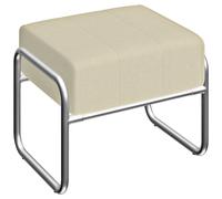 HOMCOM Reposapiés Taburete Acolchado Grueso con Tejido de Chenilla y Patas de Acero para Dormitorio, Beige Aosom España