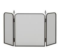 HOMCOM Salvachispas para Chimenea de 3 Paneles Pantalla para Chimenea Plegable de Metal 96x1,3x56 cm Negro Aosom España