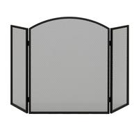 HOMCOM Salvachispas para Chimenea de 3 Paneles Plegable 96x62 cm Negro