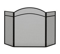 HOMCOM Salvachispas para Chimenea de 3 Paneles Protector de Chimenea Plegable Pantalla de Chimenea con Estructura de Metal 96x60 cm Negro