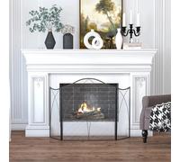 HOMCOM Salvachispas Plegable Pantalla Protectora Chimenea 3 Paneles 126x2x76 cm