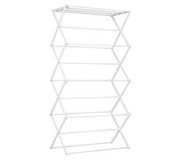 HOMCOM Secador de ropa plegable torre 74x35x144cm Blanco