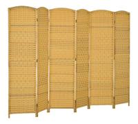 HOMCOM Separador de Ambientes Biombo Plegable Pantalla de Privacidad de Polipropileno Gris claro 135X1.7X180 cm
