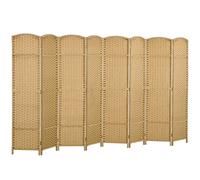 HOMCOM Separador de espacios de 8 piezas Separador visual plegable Biombo separador visual para sala de estar dormitorio Natural Aosom España