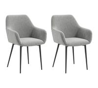 HOMCOM Set 2 Sillas de Comedor Nórdicas Acolchadas con Reposabrazos Curvados en Tejido Efecto Terciopelo, 54x57x80 cm, Gris oscuro Aosom España