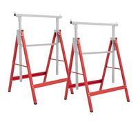 HOMCOM Set de 2 Caballetes Telescópicos Plegables 68x58x80-130 cm Rojo