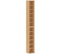HOMCOM Set de 2 Muebles Porta CD con Estantes Regulables, Estantería para 204 CD Ahorra Espacio, Mueble Porta CD con 12 Compartimentos, para Salón, Dormitorio, Oficina, 21x22.5x88.5cm, Color Madera Ao