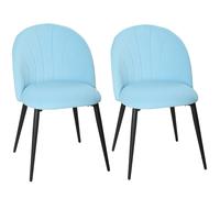 HOMCOM Set de 2 Sillas de Comedor Tapizadas en Terciopelo, 52x55x79 cm, Azul Aosom España