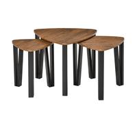 HOMCOM Set de 3 Mesitas de Café Mesa de Centro Minimalista para Salón Sofá con Patas de Acero y Funda de Plástico 56x54.2x45.4cm Aosom España