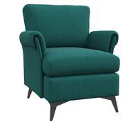HOMCOM Silla de Decoración en Tejido de Efecto Lino Transpirable con Brazos Enrollados 70x73x83 cm Verde Aosom España