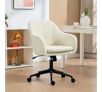 HOMCOM Silla de escritorio, silla de oficina para el hogar con aspecto de franela, silla giratoria ajustable en altura con respaldo arqueado, función Reiving, silla de oficina hasta 120 kg, para sala