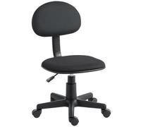 HOMCOM Silla de Escritorio sin Reposabrazos Regulable en Altura con Ruedas 360° Respaldo Bajo Negro Aosom España