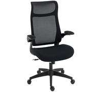 HOMCOM Silla de Oficina Ergonómica Giratoria con Soporte Lumbar Negro