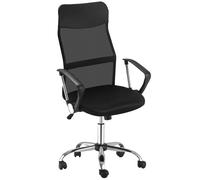 HOMCOM Silla de Oficina Giratoria Ergonómica Sillón de Escritorio de Malla con Ruedas de PVC Respaldo Alto Carga 120kg Negro Aosom España