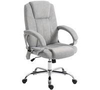 HOMCOM Silla de Oficina Masaje a 4 Puntos con Calefacción y Reposapiés Extraíble, Gris