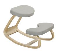 HOMCOM Silla de rodillas con movimiento oscilante, en tela y madera de abedul, 50x73x55 cm, Gris Aosom España