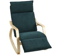 HOMCOM Silla Mecedora con Reposapiés Ajustable en 5 Posiciones Verde Oscuro