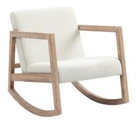 HOMCOM Silla Mecedora Tapizada en Forro Polar Crema Sillón Balancín Relax con Asiento Acolchado y Apoyabrazos 60x81x71cm Aosom España