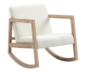 HOMCOM Silla Mecedora Tapizada en Forro Polar Crema Sillón Balancín Relax con Asiento Acolchado y Apoyabrazos 60x81x71cm Aosom España