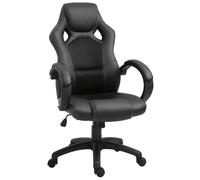 HOMCOM Silla Oficina Giratoria con Altura Ajustable y Respaldo Alto 71x61x118 cm Negro Negro