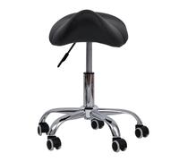 HomCom Silla de trabajo y taburete - Ruedas giratorias - Cosmética, dentista y peluquería - Negro