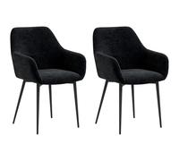 HOMCOM Sillas de Comedor Juego de 2 Tapizadas Modernas Negro