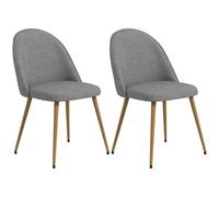 HOMCOM Sillas de Comedor Tapizadas para Salón 2 Pack 50x52x83 cm Gris
