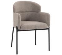 HOMCOM Sillón acento moderno, sillón de chenille con espuma de alta densidad, respaldo ergonómico, patas metálicas, Marrón claro