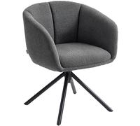 HOMCOM Sillón, Butaca Acolchada con cómoda estructura de asiento, giratorio, revestimiento acogedor, hasta 120 kg, Gris oscuro