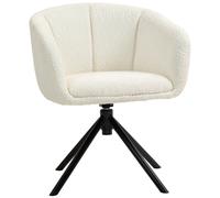 HOMCOM Sillón, Butaca con Asiento Cómodo, giratorio, cubierta acogedora, hasta 120 kg, Crema Aosom España