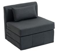 HOMCOM Sillón cama 2 en 1, sofá-cama plegable con textura de lino, cama para invitados acolchada, sillón plegable, gris oscuro Aosom España