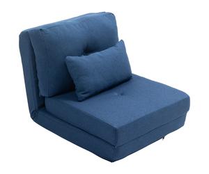 HOMCOM Sillón cama convertible sillón 1 plaza con 1 cojín con respaldo ajustable Azul oscuro Aosom España