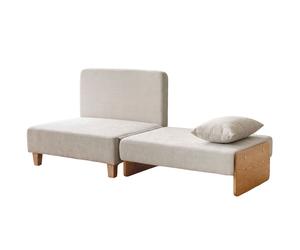 HOMCOM Sillón Cama Individual 2 en 1 Plegable con Cojines Salvaespacio en Tejido Mixto Lino-Terciopelo Crema Aosom España