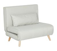 HOMCOM Sillón Cama Plegable Beige con Almohada Ajustable en 3 Posiciones y Patas Plegables Ocultas 95x95x80 cm Aosom España