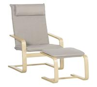 HOMCOM Butaca de Salón Moderna con Otomana Sillón Elegante con Respaldo Alto Reposabrazos y Almohada Extraíble 67x69x100 cm Gris Aosom España