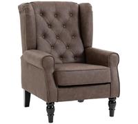 HOMCOM Sillón de Dormitorio de Cuero PU Estilo francés Marrón