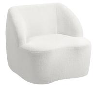 HOMCOM Sillón de Lectura Tapizado en Borreguito Diseño Curvo Acolchado Grueso No Requiere Montaje Crema