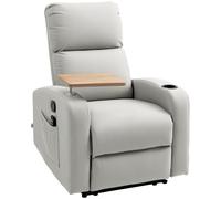 HOMCOM Sillón de Masaje con 4 Modos Vibración Reclinación 145° Mando a Distancia 77x93x105 cm Gris Claro