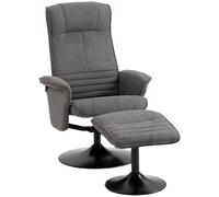 HOMCOM Sillón de relax con taburete Sillón de TV giratorio con función reclinable, TV-SEssel hasta 150 kg de carga, sillón reclinable para sala de estar, dormitorio, terciopelo, gris oscuro Dark gray
